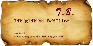 Téglási Bálint névjegykártya